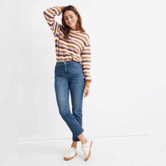Madewell Classic Straight Jeans in Coldbrook Wash Casual High Rise Staple Denim - Picture 4 of 6